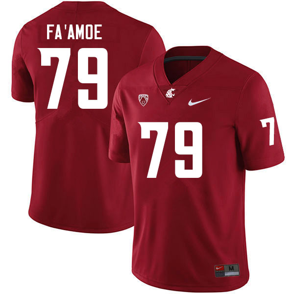 Men #79 Fa'alili Fa'amoe Washington State Cougars College Football Jerseys Sale-Crimson - Click Image to Close
